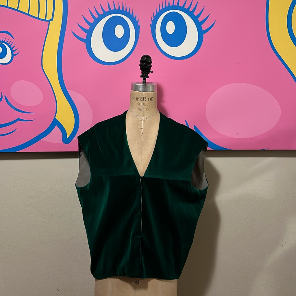 Balenciaga Green Velvet Vest